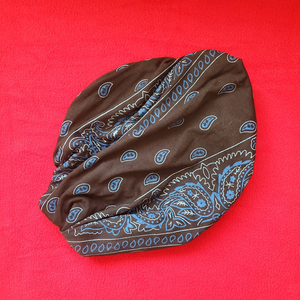 NWOT Black and Blue Paisley Hair Wrap/Headband